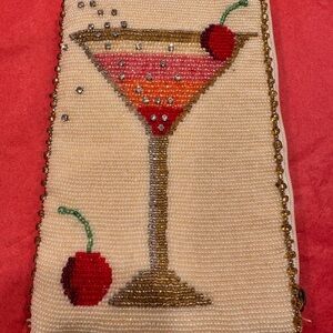 Mary Frances Beaded Mini Bag in Gold and Cream